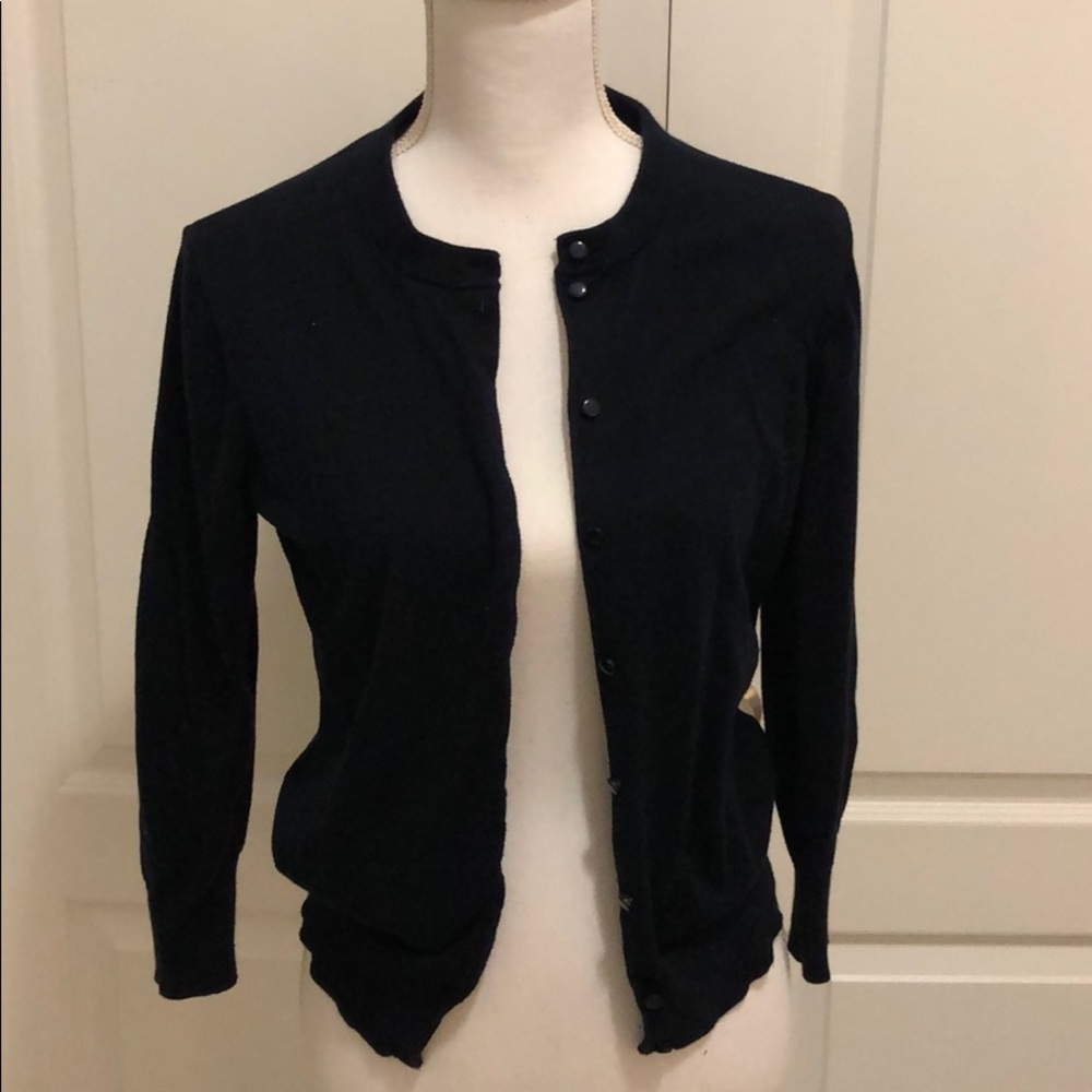 J Crew Factory Navy Cotton Clare Cardigan Large